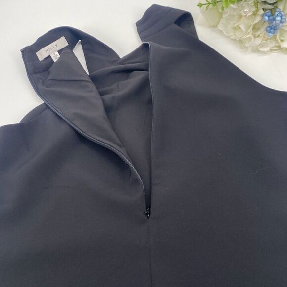 MILLY Preston Cady Asymmetric Halter Top Dressy Black Small NWOT - Picture 11 of 14